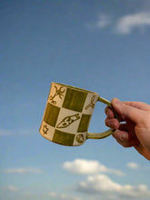 Load image into Gallery viewer, checkerboard mug - hollow bird
