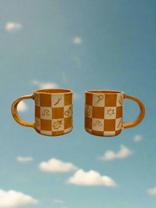 checkerboard mug - hollow bird