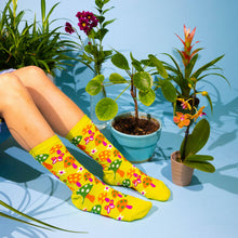 Load image into Gallery viewer, Mushroom Butterfly Socks - Women's 1970s Retro Crew Socks
