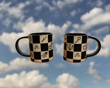 Load image into Gallery viewer, checkerboard mug - hollow bird
