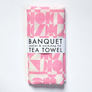 Geometric Shapes Linen Tea Towel - Banquet Workshop