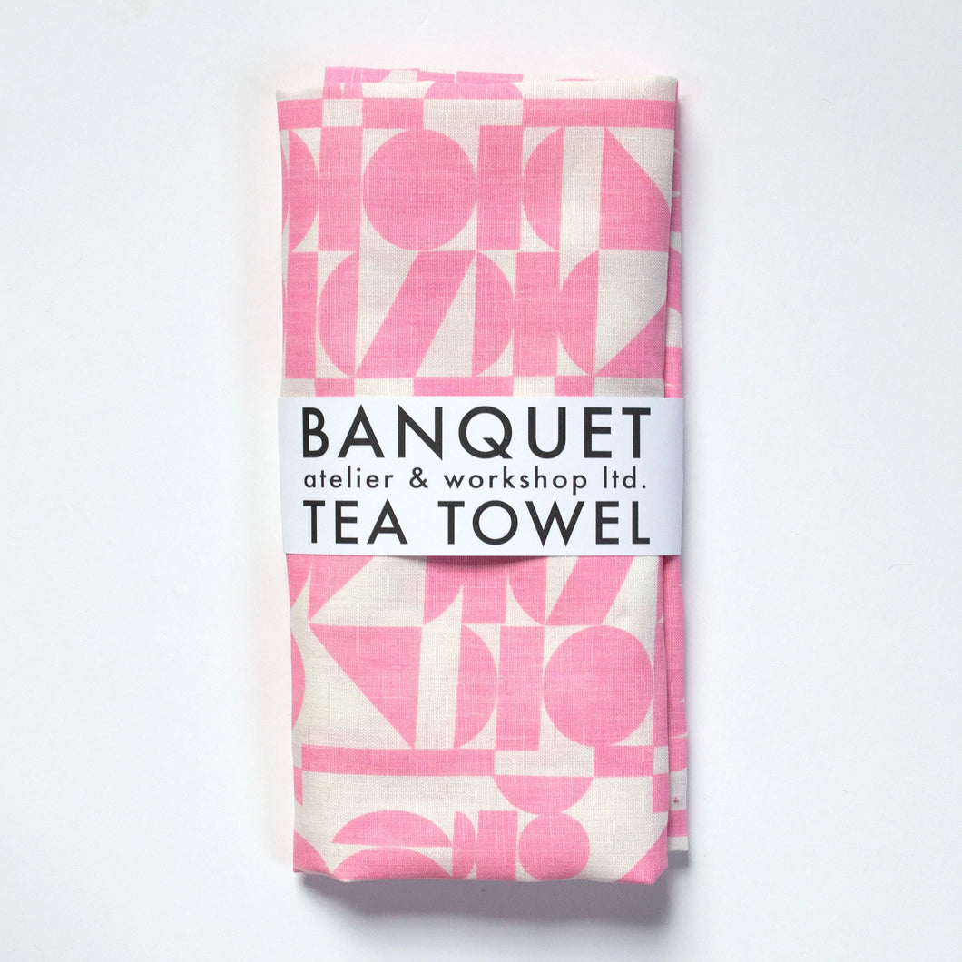Geometric Shapes Linen Tea Towel - Banquet Workshop