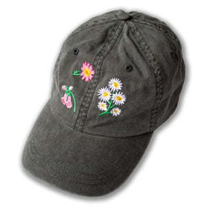 Wild Flower Embroidered Baseball Cap - Banquet Workshop