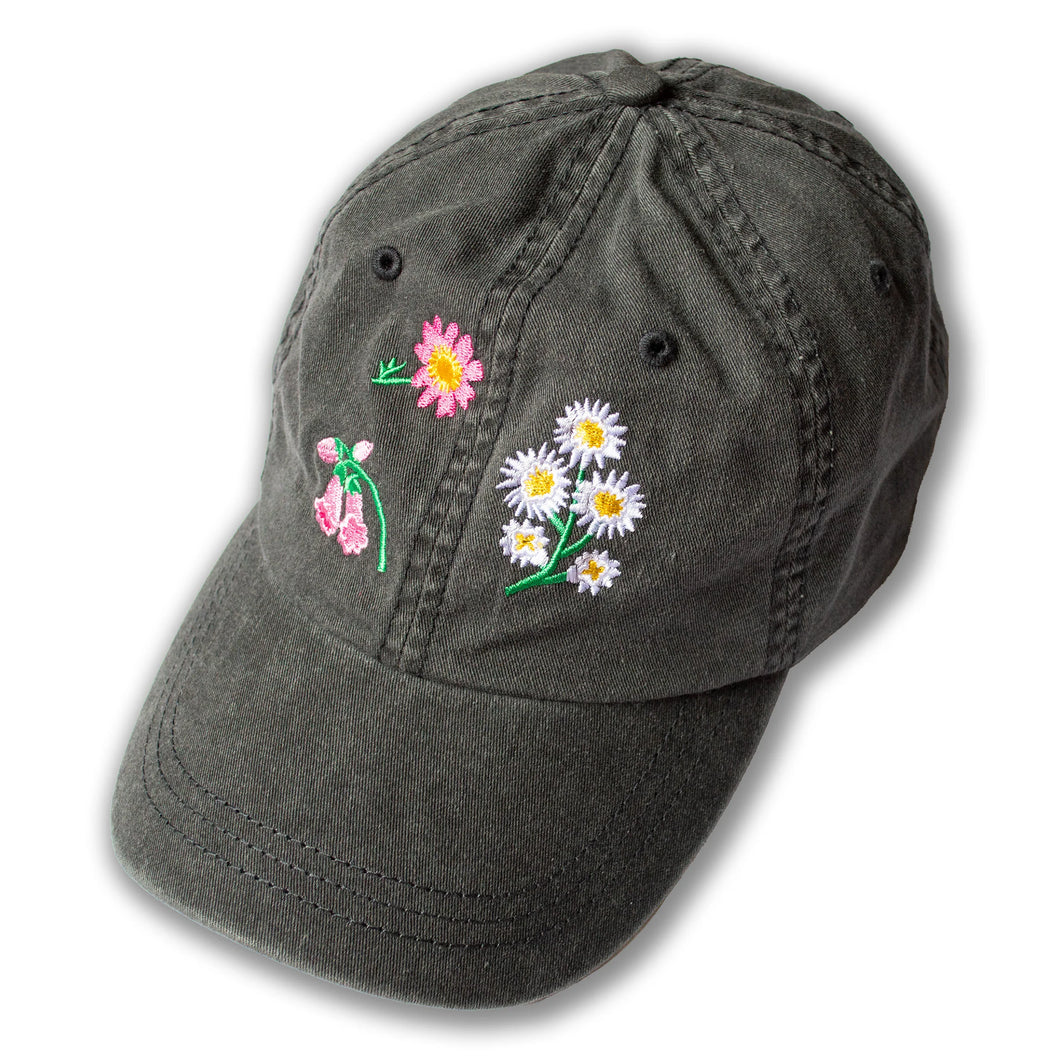 Wild Flower Embroidered Baseball Cap - Banquet Workshop