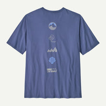 Load image into Gallery viewer, Long way round organic Tee  - Blue - M&#39;s
