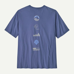 Long way round organic Tee  - Blue - M's