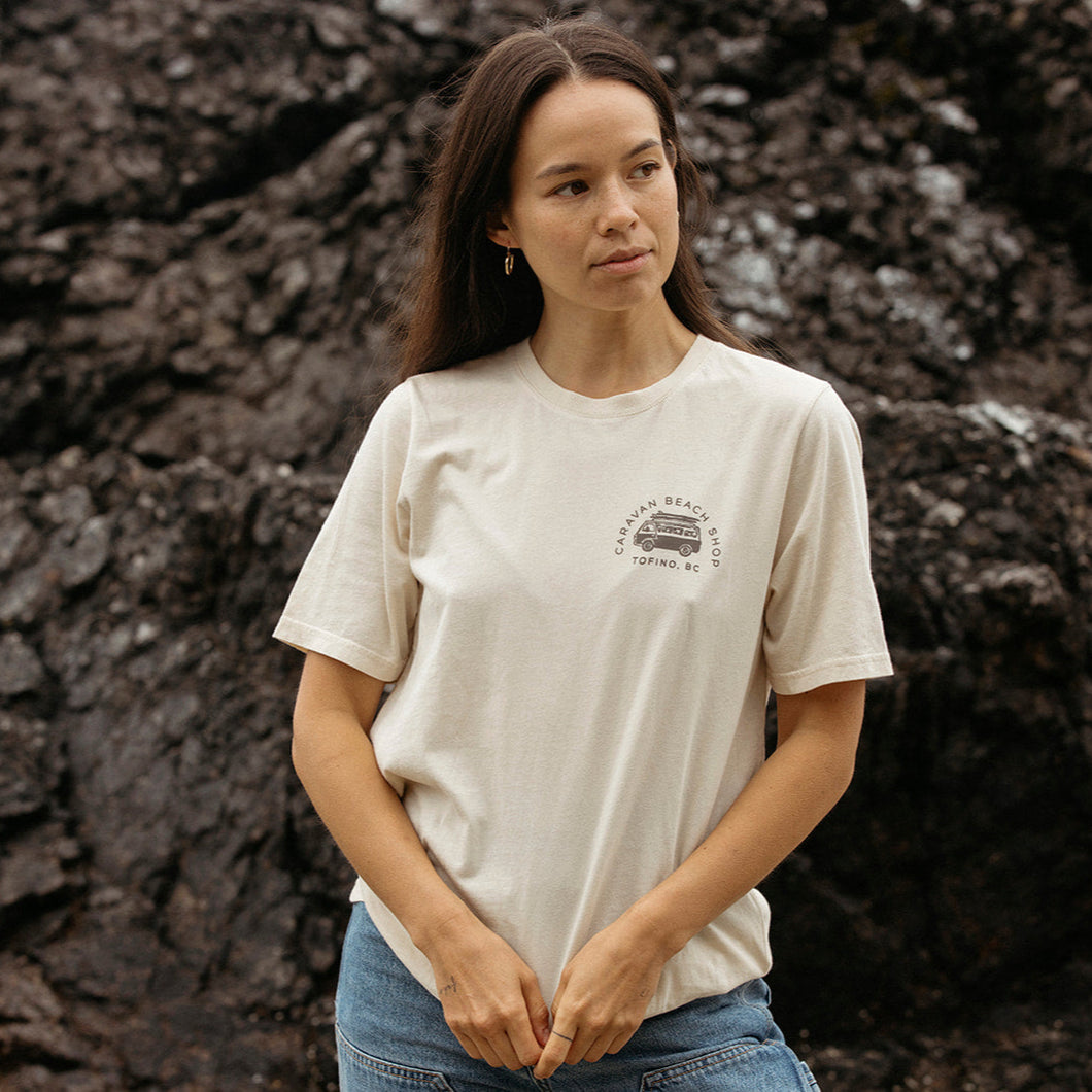 Caravan Tee - Van Print Natural - Regular Fit Women's Tee