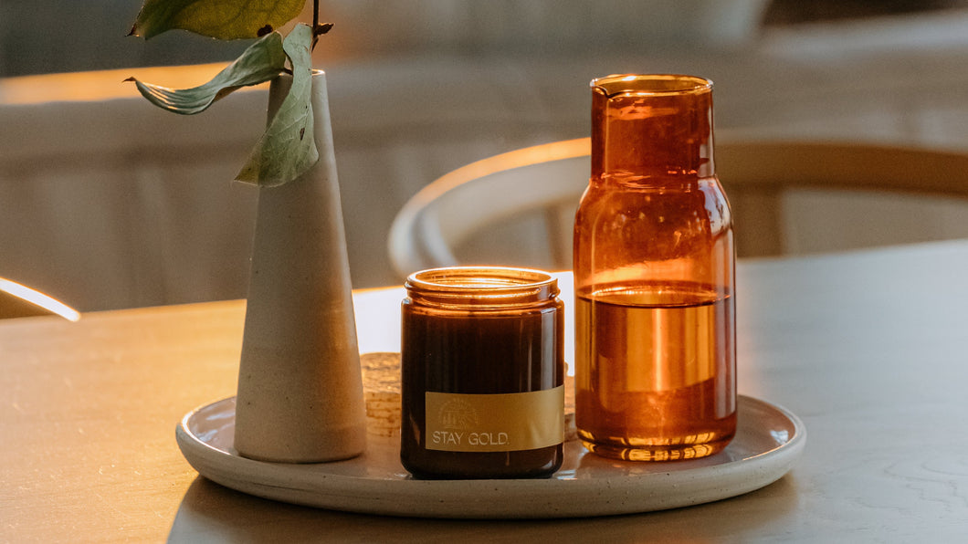 Stay Gold Candle - Beeswax Blend - Caravan x Rainwater